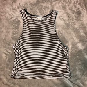Black and White Stripped Cropped Tank